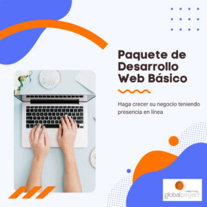 Paquete de Desarrollo Web Básico de Global Project mostrando un diseño web responsivo y personalizado.